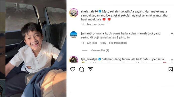 Postingan Lala saat Rafathar mengucapkan selamat ulang tahun untuk pengasuhnya (Instagram @shela_lala96)