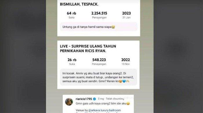 Postingan Ria Ricis soal konten ulang tahun pernikahan semua palsu