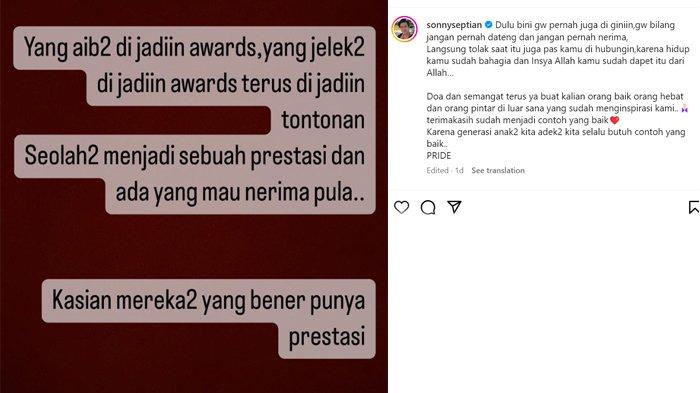 Postingan Sonny Septian soal Aib Jadi Awards ikut dibalas para artis