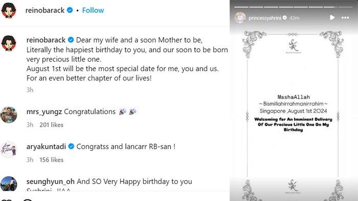 Postingan Syahrini dan Reino Barack tulis pesan haru setelah anak pertama lahir