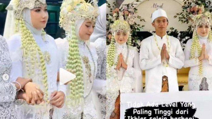 Potret pernikahan pria dengan 2 wanita di Tasikmalaya.