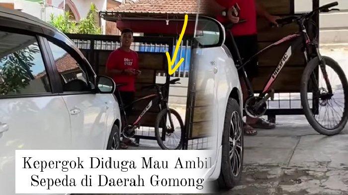 Pria berbaju merah diduga maling sepeda kepergok pemilik rumah