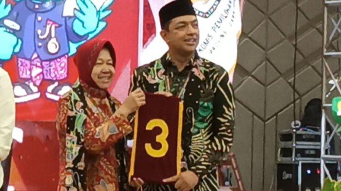 Pasangan calon Tri Rismaharini-KH Zahrul Azhar Asumta Gus Hans mendapat nomor urut 3 dalam Pilgub Jatim 2024.