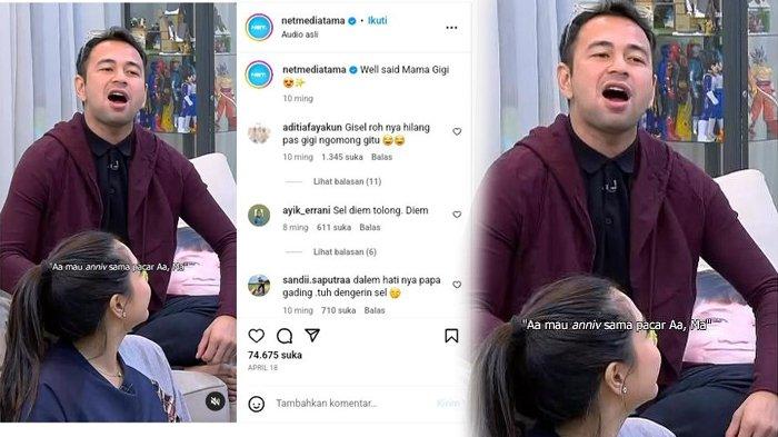 Raffi Ahmad ketika berdialog jadi Rafathar dewasa di depan Nagita Slavina