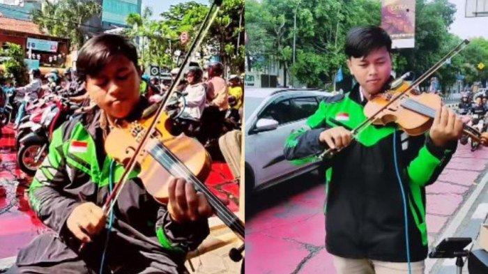 Rismananda dulu juara IMB kini jadi ojol, kerap main biola di lampu merah