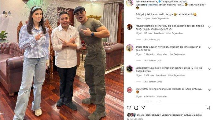 Sabrina Chairunnisa pamer foto Mayor Teddy, siap bagi nomor ponselnya (Instagram @sabrinachairunnisa_)