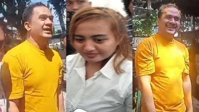 Saipul Jamil (kanan) jenguk Lina Mukherjee (kanan) di Lapas Wanita Palembang, Senin (31/7/2023).
