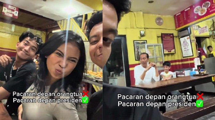 Sejoli gak sengaja bertemu Presiden Jokowi makan di warteg