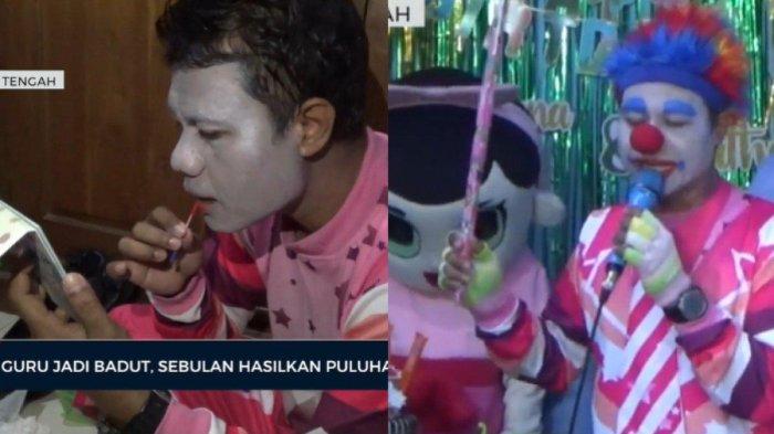 Shoni juga membuka lapangan pekerjaan bagi warga sekitar, di mana sekarang ada 15 karyawan yang ikut membantunya menjadi badut hiburan. (YouTube KOMPASTV JATENG)