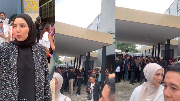 Situasi di depan gedung kantor baru Baim Wong