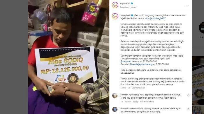 Sodik pria buta buka warung kejujuran, haru menerima bantuan Rp 13 juta