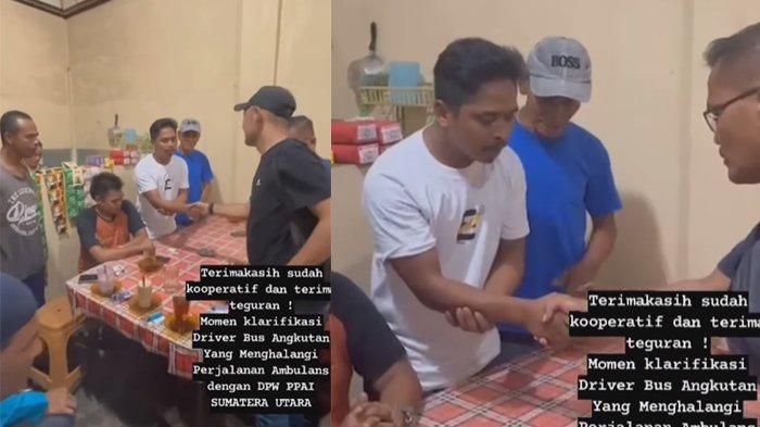 Sopir bus mini minta maaf setelah ngamuk ditegur karena lawan jalur dan halangi ambulans