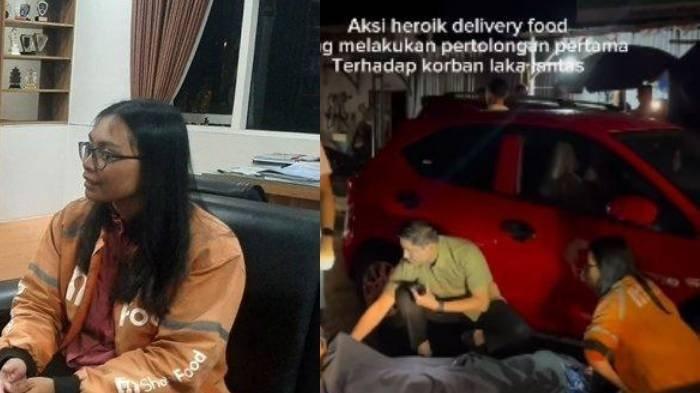  Sosok driver ojol yang membantu korban kecelakaan. (Tribun Jogja/Miftahul Huda)