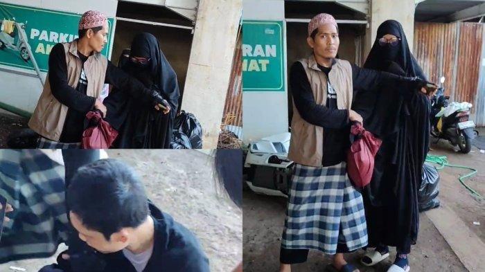 Sosok pria bercadar gabung saf wanita alasannya konyol