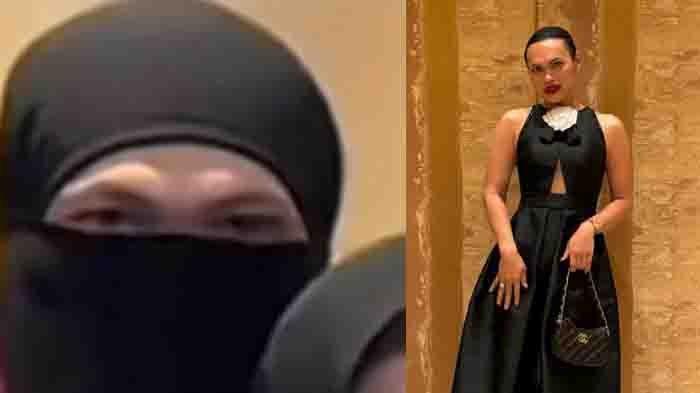 Tampang Wanda Hara pakai cadar (kiri) dan tanpa cadar (kanan)