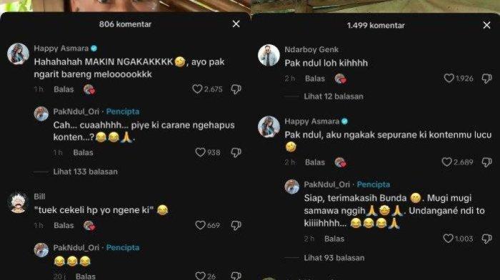 Tangkapan layar komentar Happy Asmara di unggahan Pak Ndul