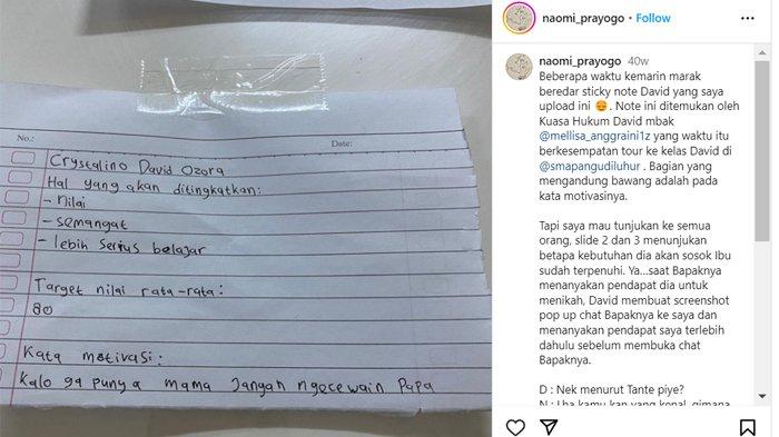 Tante David Ozora menceritakan curhat keponakannya soal istri baru sang ayah