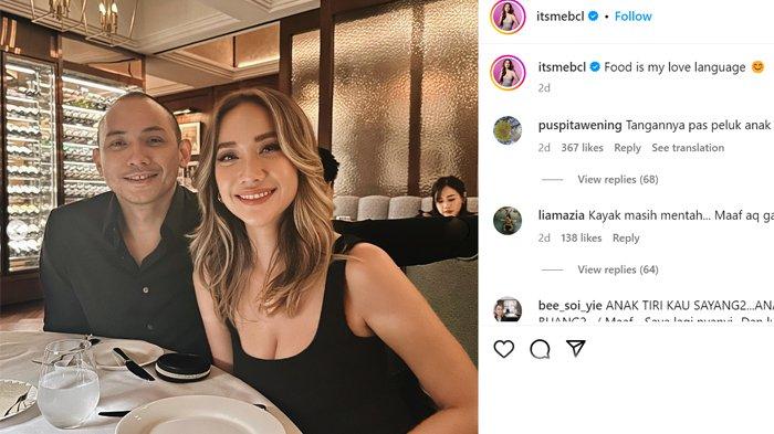 Tiko dan BCL memakai baju serasi saat makan di restoran