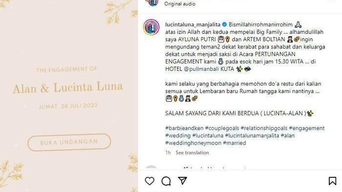 Undangan pertunangan Lucinta Luna dan Alan