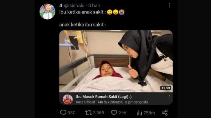 Unggahan soal konten Ria Ricis (Twitter)
