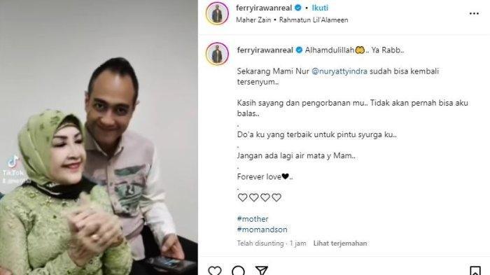 Unggahan Instagram Ferry Irawan setelah remi bebas dari penjara, singgung soal pengorbanan sang ibu.