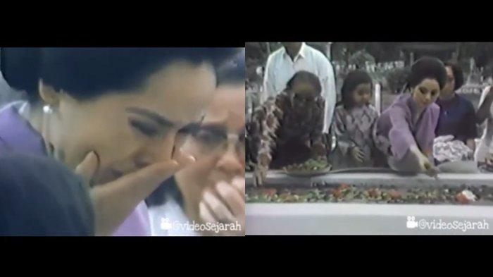 Video Pemakaman Presiden Soekarno Dihadiri Para Istri, Ratna Sari Dewi Mennagisi di Pusara Suami