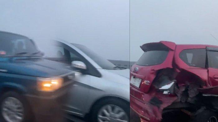 Video viral kecelakaan beruntun di tol Layang MBZ KM 25 Cibitung 1