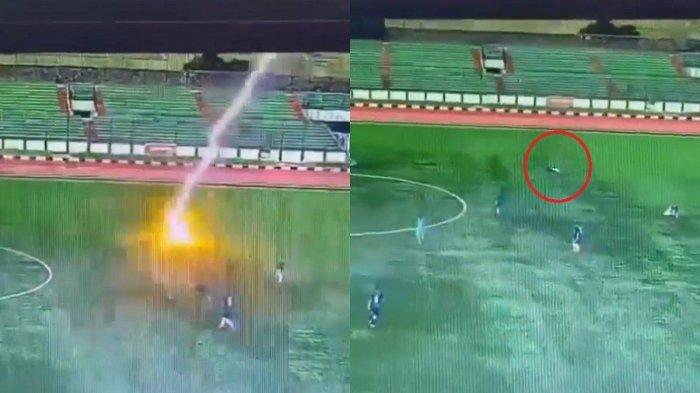 Video viral pemain sepak bola tersambar petir di Stadion Siliwangi Bandung