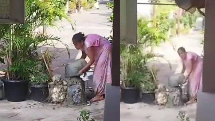 Viral Emak-emak Tutup Jalan Warga Pakai Pot Bunga dan Semen, Sengaja Biar Mobil Anaknya Bisa Parkir