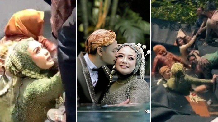 Viral Pelaminan Roboh ke Kolam Renang Buat Pengantin Basah Kuyup, Endingnnya di Luar Dugaan