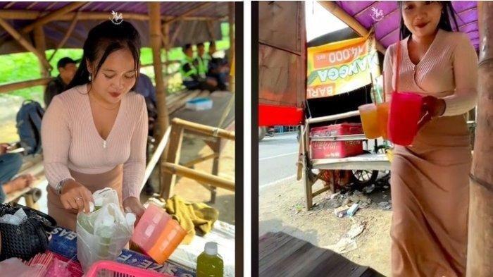 Viral Warung Es Tebu Mertex di Bypass Mojokerto, Ramai Pembeli Gegara Penjualnya Cantik