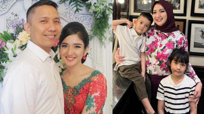 Winda Khair mantan artis FTV dinikahi TNI (kiri) bersama anak-anaknya (kanan)