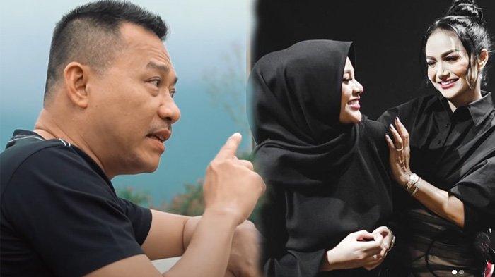 Anang Hermansyah (kiri), Aurel Hermansyah dan Krisdayanti (kanan)