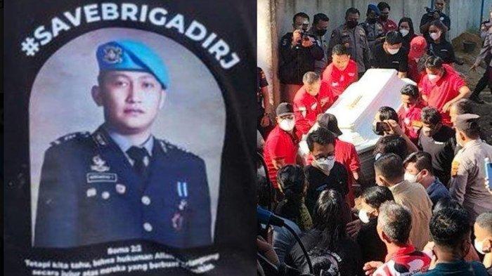 Foto Brigadir Yosua yang diabadikan dalam kaos yang dikenakan keluarga dan proses pemakaman ulang jenazah Brigadir Yosua setelah dilakukan autopsi ulang ke RSUD Sungai Bahar untuk, Rabu (27/7/2022). Hasil Autopsi ulang atau autopsi kedua Brigadir J akan diumumkan hari Ini, senin (22/8/2022)
