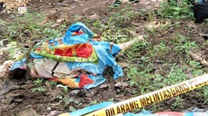 Kondisi jasad perempuan berambut pirang yang ditemukan di hutan di Nganjuk terbungkus kain sprei, Senin (25/3/2024)