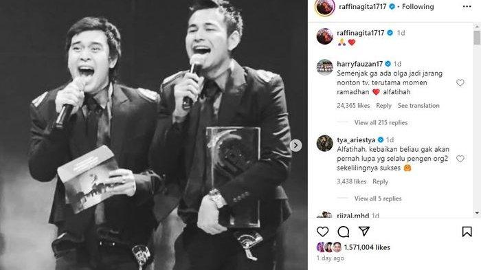 Raffi Ahmad bagikan potret lawas dirinya dan mendiang Olga Syahputra.
 