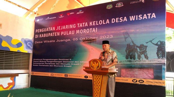 Sambutan Muhlis Baay di kegiatan penguatan jejaring tata kelola Desa wisata, Kamis (5/10/2023)