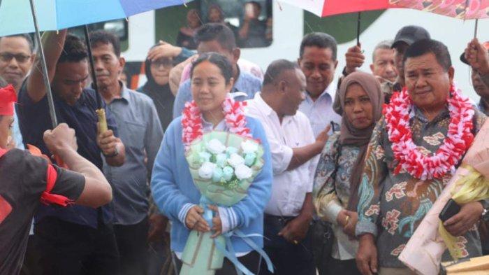 STATEMENT: Bupati Pulau Taliabu, Maluku Utara Sashabila Mus tiba di Ibu Kota Bobong, Minggu (8/6/2025)