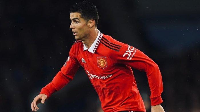 Cristiano Ronaldo dalam laga Everton vs Manchester United pada Senin (10/10/2022).