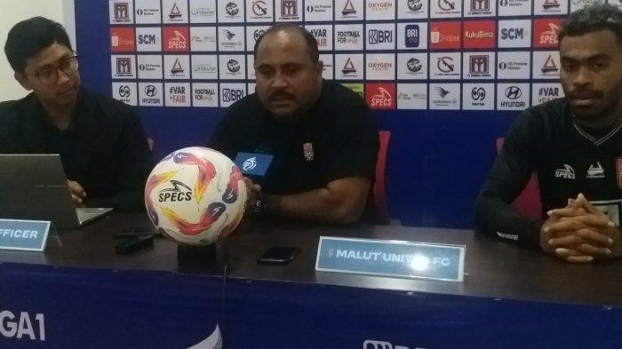 KOMPETISI: Jumpa pers Malut United jelang laga melawan PSM Makassar di Stadion Gelora Kie Raha, Ternate pada Selasa (17/12/2024)