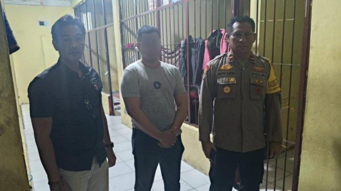 Oknum polisi berinisial RZE alias Ronal pangkat Brigpol yang sementara di tahan di sel Polres Halmahera Utara, Rabu (6/11/2024)