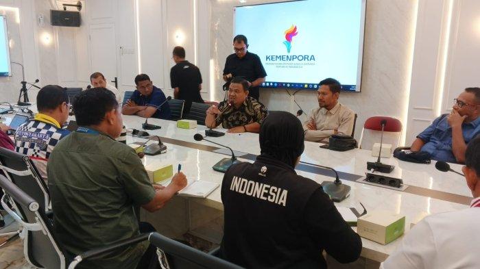 OLAHRAGA: Suasana pertemuan Komisi III DPRD Kota Tidore Kepulauan, Maluku Utara dengan Kemenpora, Rabu (21/5/2025)