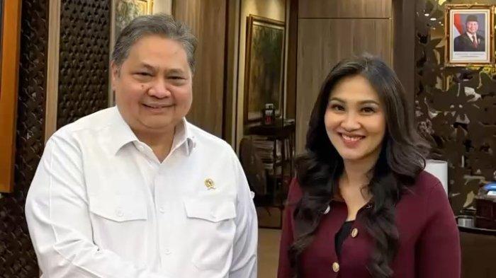 Menko Perekonomian Indonesia, Airlangga Hartarto dan Calon Gubernur Maluku Utara terpilih, Sherly Tjoanda.
