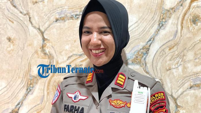 TILANG: Kasat Lantas Polres Ternate, Maluku Utara AKP Farha saat diwawancarai Tribunternate.com, Jumat (18/7/2025)