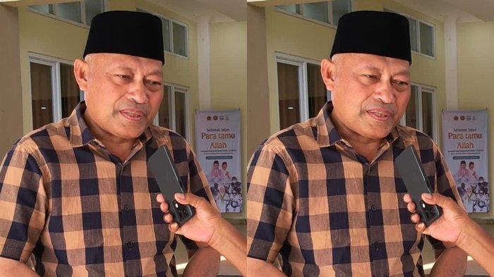 HAJI: Wakil Gubernur Maluku Utara Sarbin Sehe diwawancarai usai melakukan peninjauan langsung kepada CJH Maluku Utara yang sudah berada di Embarkasi Sudiang Makassar, Jumat (9/5/2025)