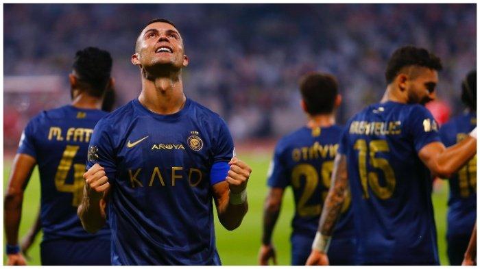 Cristiano Ronaldo saat Al Nassr menaklukkan Al Wehda dengan skor 2-1 di King Abdul Aziz Stadium, Mekah, Matchday 13 Liga Pro Saudi, Minggu (12/11/2023) dini hari WIB.