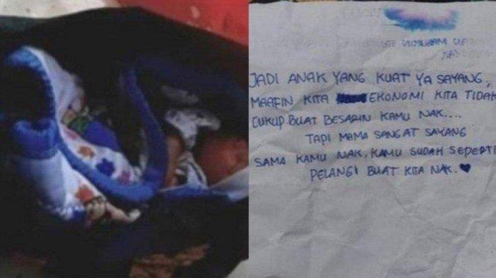 Viral bayi dibuang di halte, ada surat diduga ditulis oleh ibunya yang berisi soal ketidakmampuan ekonomi.