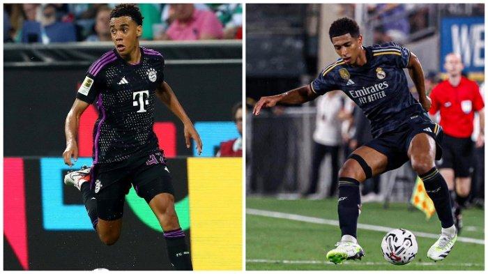 KOLASE FOTO Jamal Musiala (Bayern Munich) dan Jude Bellingham (Real Madrid)