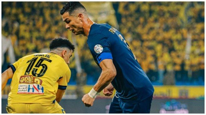 Cristiano Ronaldo saat Al Nassr mengalahkan Al Taawoun dengan skor 4-1 dalam Matchday 18 Liga Pro Saudi, Sabtu (30/12/2023) malam waktu setempat.