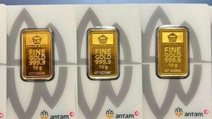HARGA EMAS ANTAM - Foto emas batangan Antam. Diunduh dari laman KOMPAS.com, Kamis (15/5/2025). Berikut ini harga serta buyback emas Antam terbaru, Sabtu (12/7/2025).